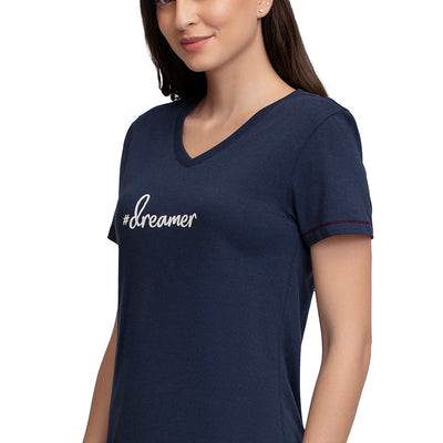 V-Neck Sleep Tee - Midnight