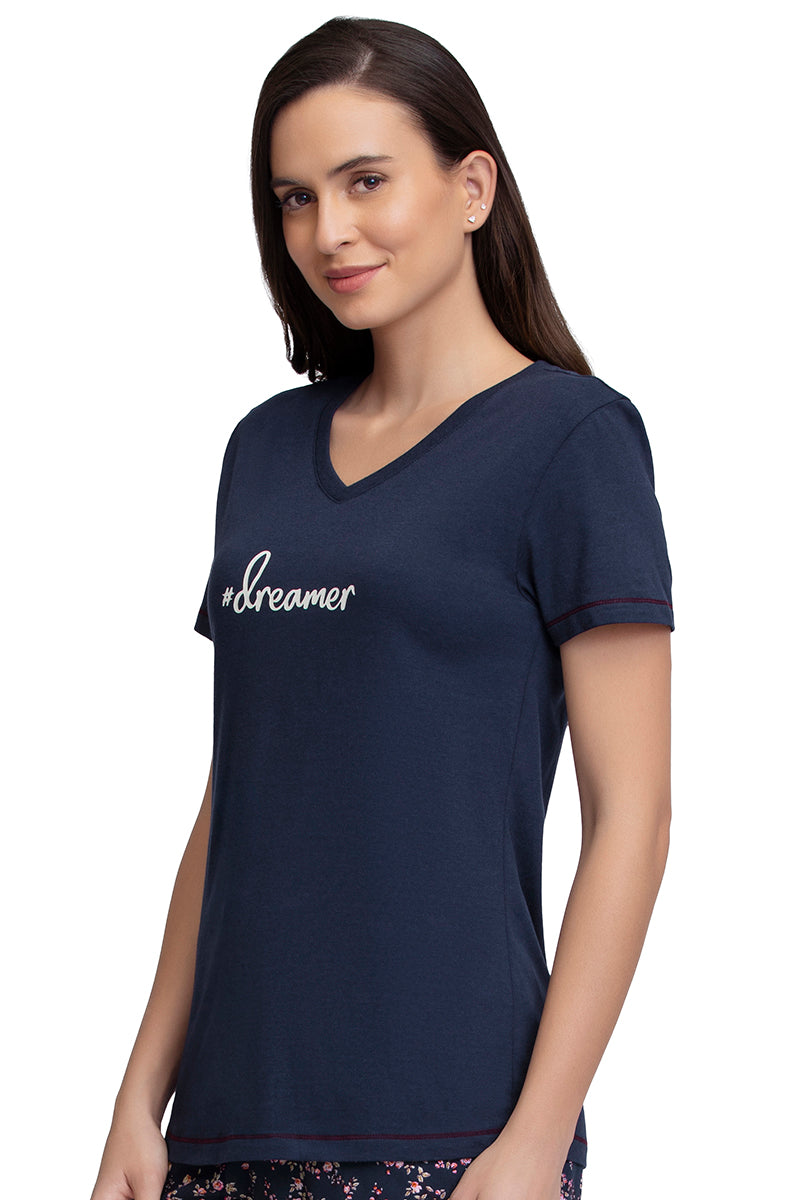 V-Neck Sleep Tee - Midnight