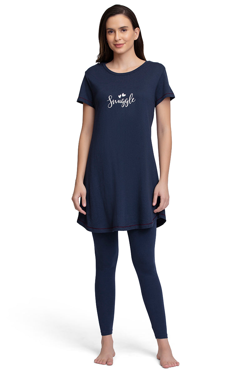 Scoop Neck Sleep Tunic - Midnight