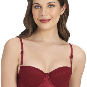 Eternal Bliss Beautiful Dreamer Padded Wired Balconette Bra - Henna