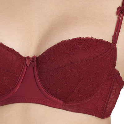 Eternal Bliss Beautiful Dreamer Padded Wired Balconette Bra - Henna