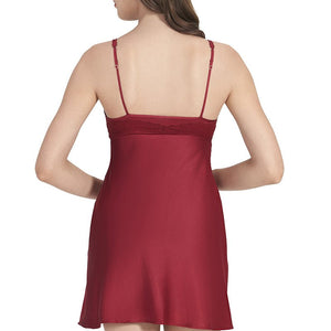 Eternal Bliss Beautiful Dreamer Satin Lace Chemise - Henna