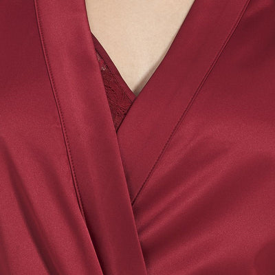 Eternal Bliss Beautiful Dreamer Satin Lace Robe - Henna