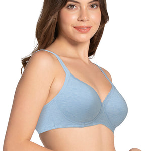 Cotton Casual Padded Non-wired T-shirt Bra - Soft Chambray Marl
