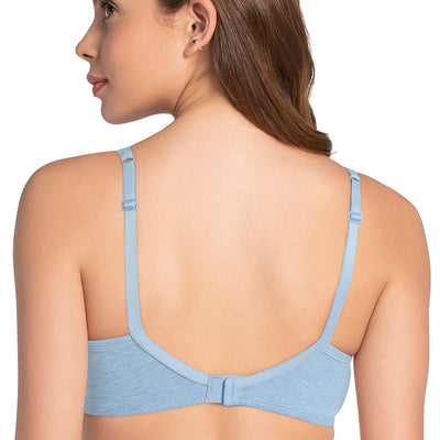Cotton Casual Padded Non-wired T-shirt Bra - Soft Chambray Marl