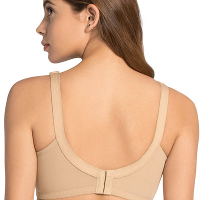 Magic Support Non-padded Non-wired Lace Bra - Sandalwood