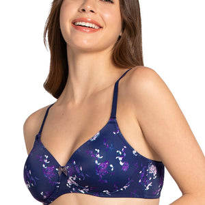 Smooth Charm Padded Non-Wired T-shirt Bra - Hydrangea Floral Print