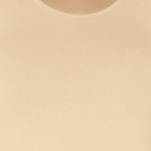 Broad Strapped Body Hugging Tank Top - Nude