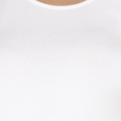 Broad Strapped Body Hugging Tank Top - White