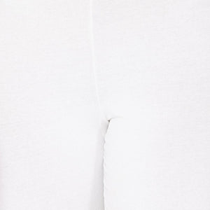 Smooth Mid-thigh Cotton Shortie Liner - White
