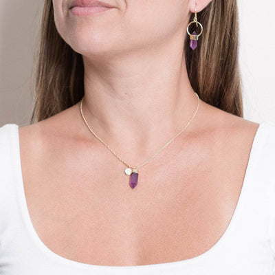 Delicate Amethyst Crystal Point Necklace