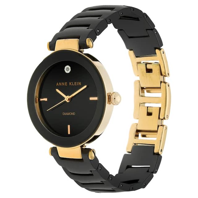 Anne Klein Ceramics Black Dial Women 33mm
