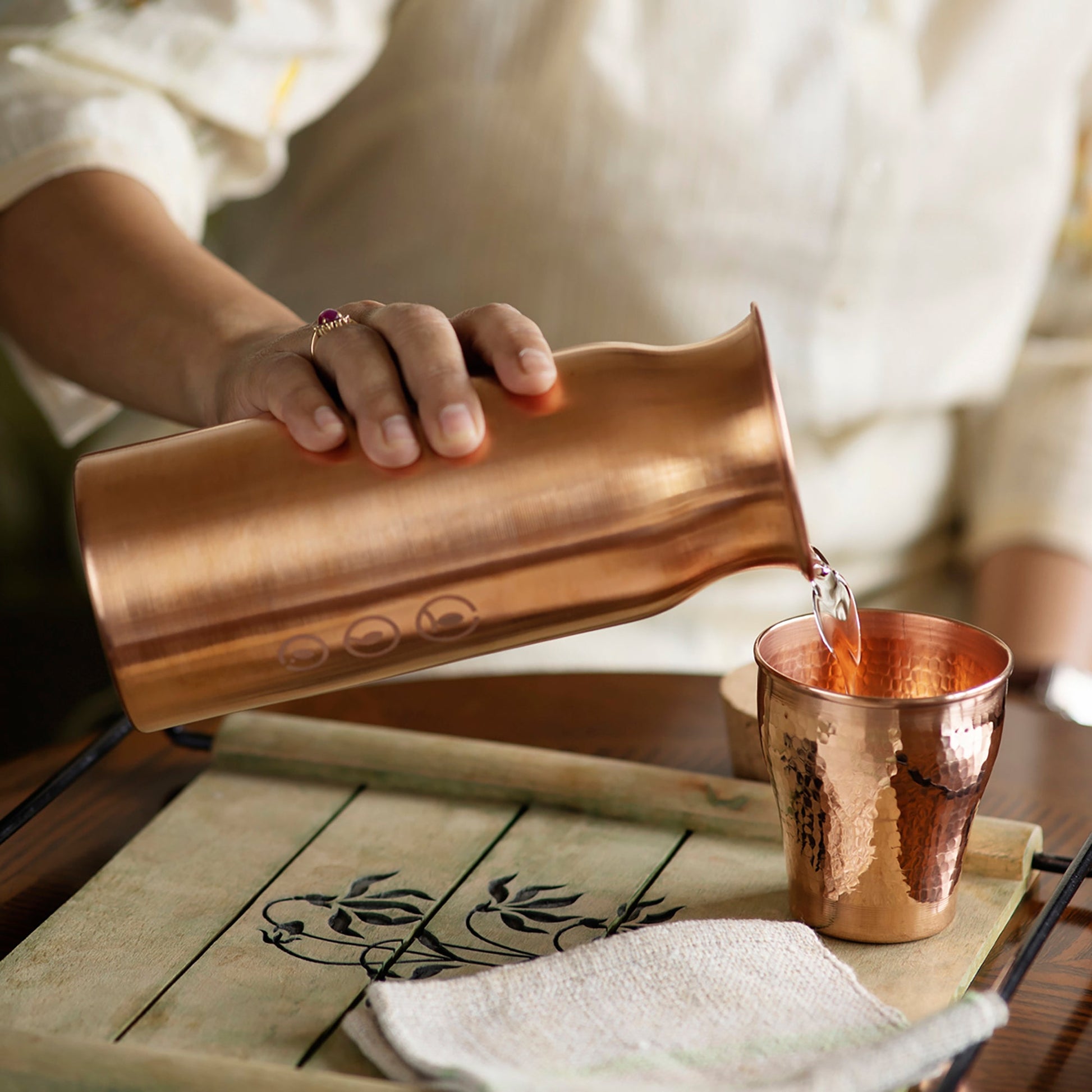 Aqua Tabletop Copper Bottle (1 Ltr)