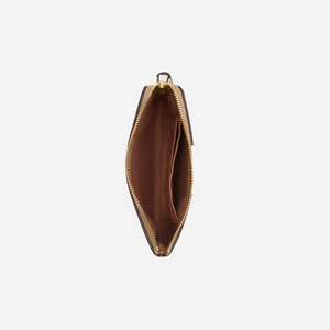 COACH Corner Zip Wristlet In Signature Canvas With Stripe Gold/Sand/Chalk