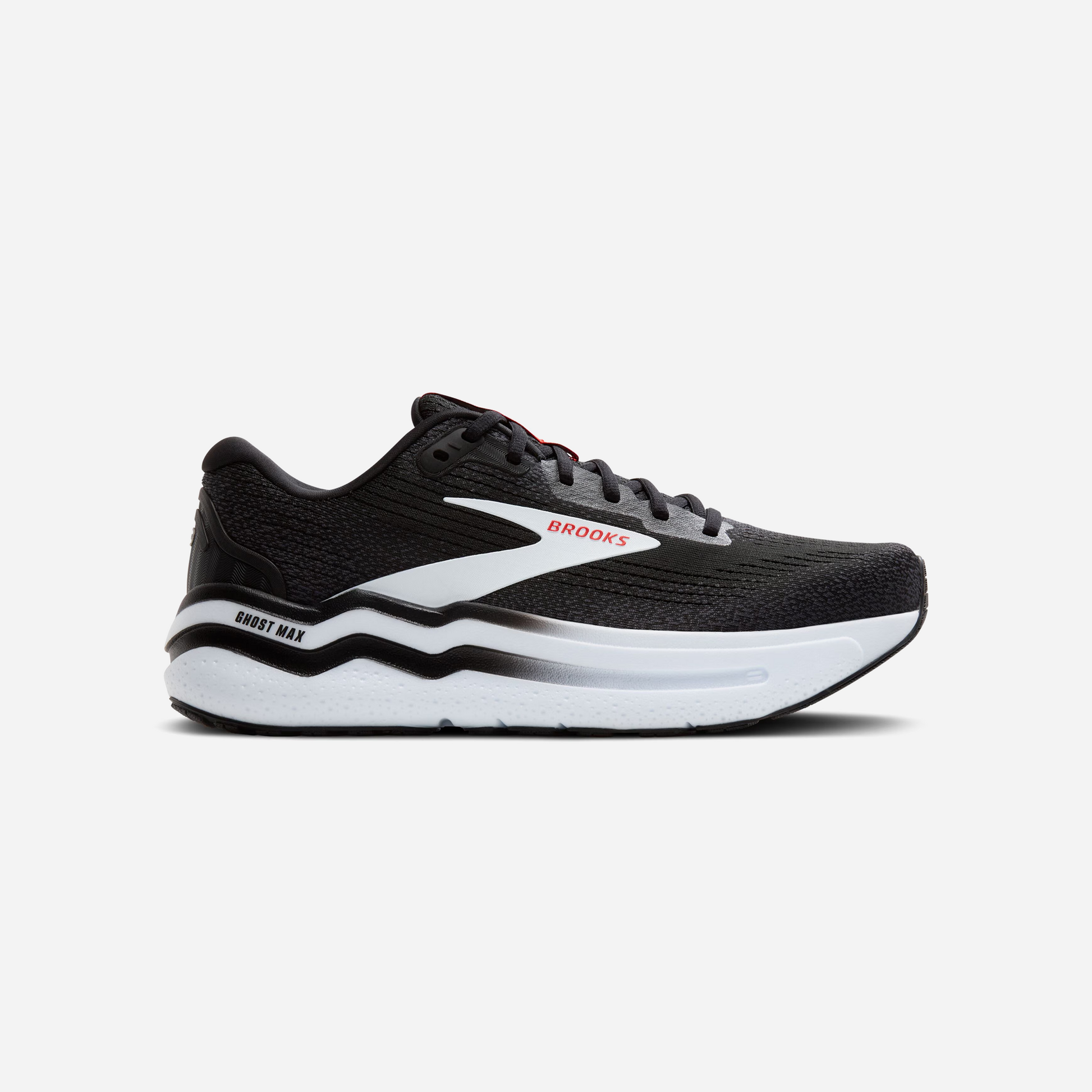 Brooks Ghost Max 2 Black White Fiery Red