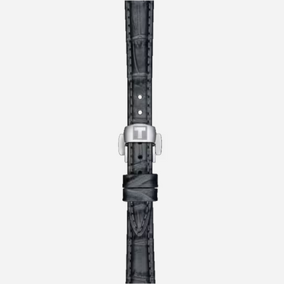 Tissot Desir Graded Silver-Black Dial 28mm Grey Leather Strap Watch