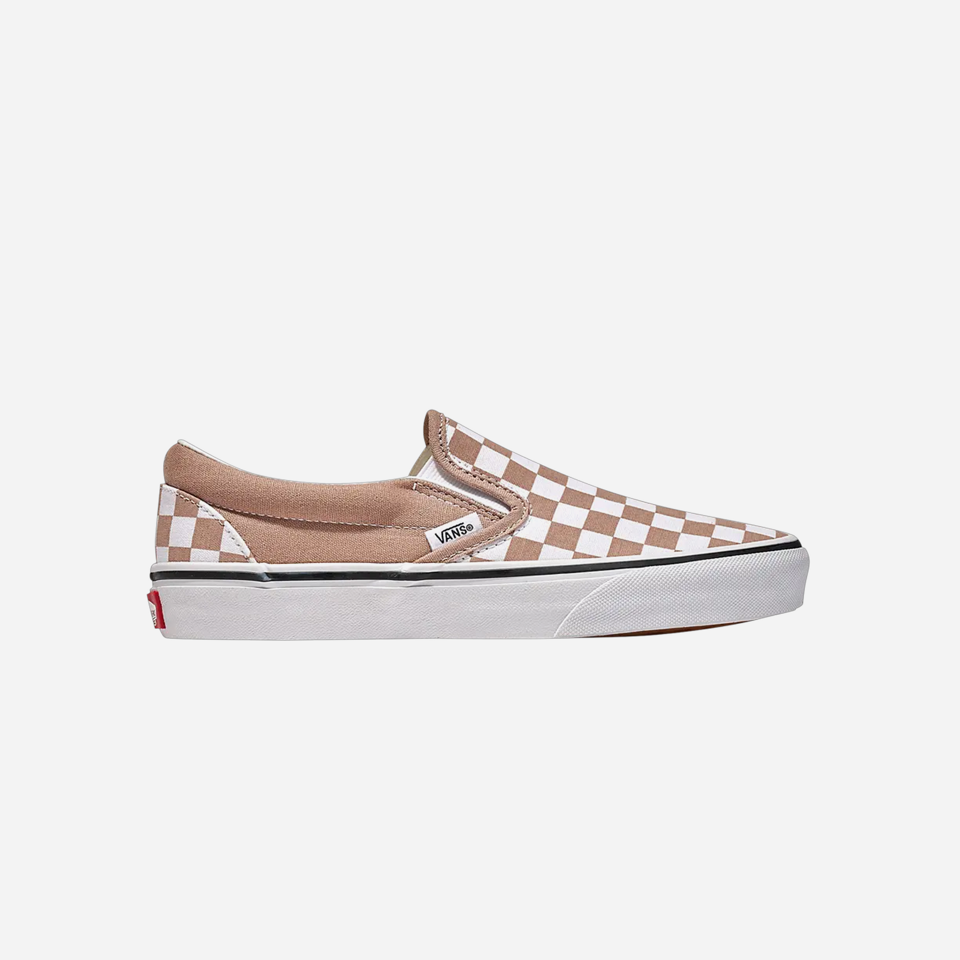 Vans Classic Slip-On Checkerboard Shoe Warm Taupe Brown / White