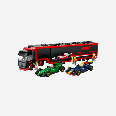 LEGO X F1 Truck with RB20 & AMR24 F1 Cars
