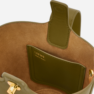 Loewe Mini Pebble Bucket Bag Olive