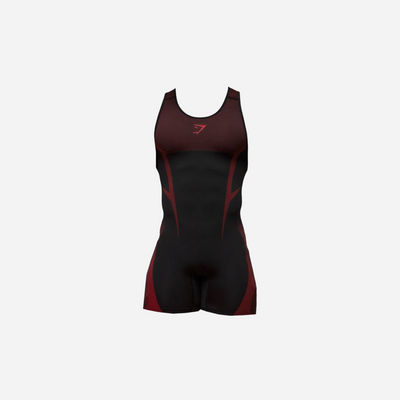 GYMSHARK Onyx 5.0 Seamless Singlet Black/Carmine Red