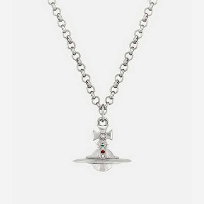 Vivienne Westwood Man. New Tiny Orb Pendant Necklace Crystal Montana