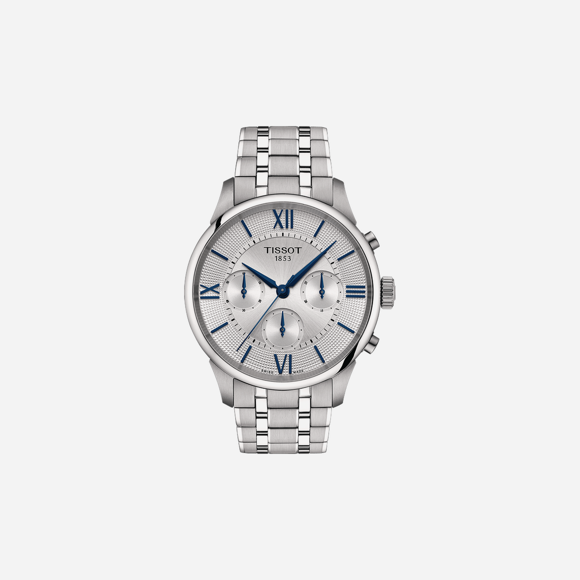 Tissot Chemin Des Tourelles Automatic Chronograph 42mm Silver Dial Stainless Steel Watch