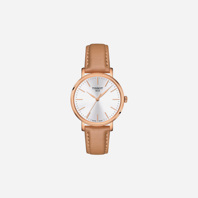 Tissot Everytime White Dial 34mm Beige Leather Strap Quartz Watch