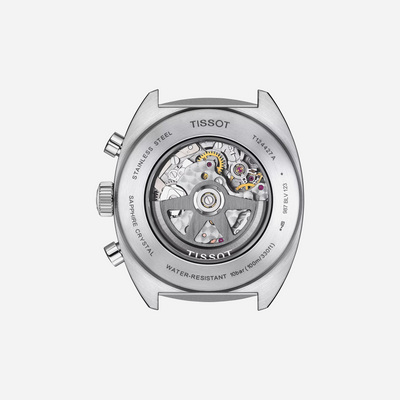 Tissot Heritage 1973 Chronograph Silver Dial 43mm Leather Strap Swiss Automatic