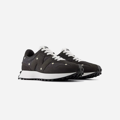 New Balance 327 Black Cement Floral Embroidery WMNS