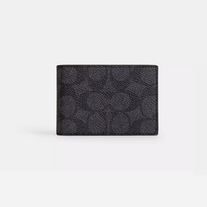 Coach Compact Billfold Wallet In Signature Canvas
