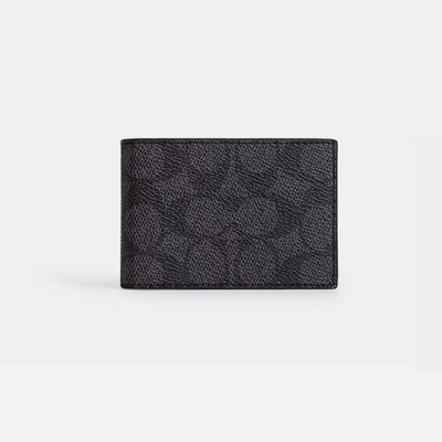 Coach Compact Billfold Wallet In Signature Canvas