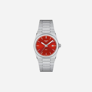 Tissot PRX Quartz 35mm Red Dial Grey Stainless Steel Watch