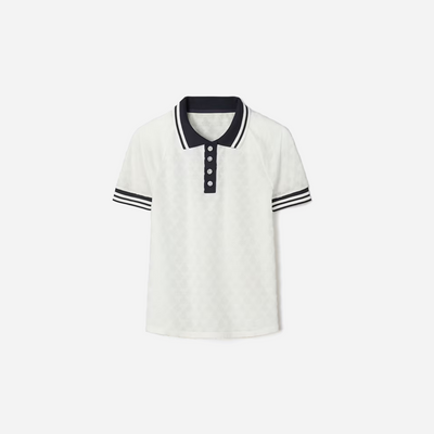 Tory Burch Terry Jacquard Polo Snow White