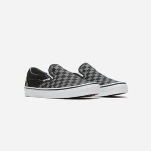 Vans Classic Slip-On Checkerboard Shoe Black / Pewter Grey