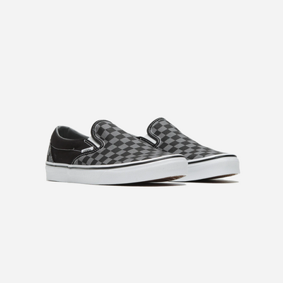 Vans Classic Slip-On Checkerboard Shoe Black / Pewter Grey