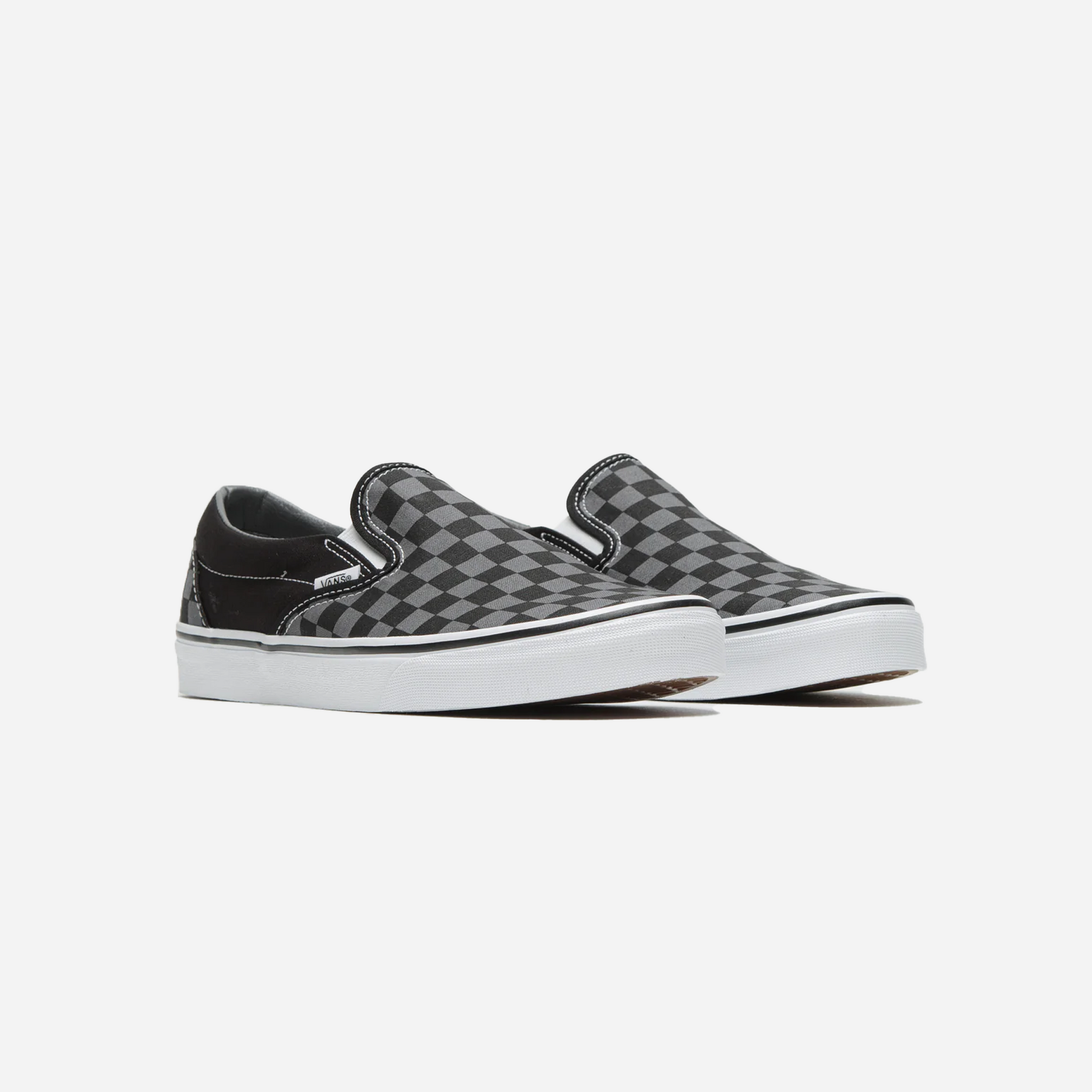 Vans Classic Slip-On Checkerboard Shoe Black / Pewter Grey