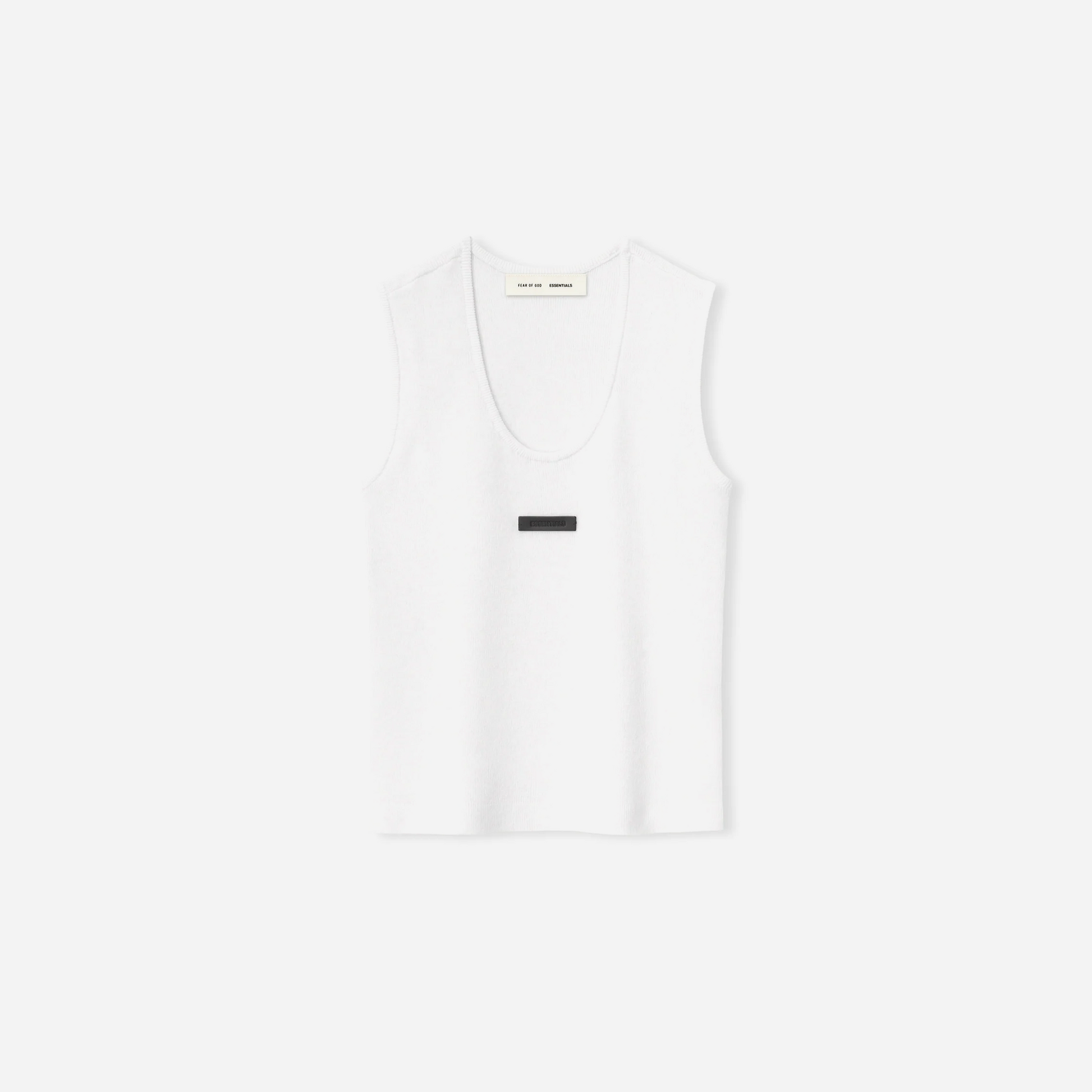 Fear Of God Essentials SS25 Womens Soft Rib Knit Tank- Cloud-White
