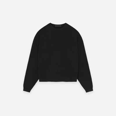 Fear Of God Essentials SS25 Waffle Crewneck Sweater Black