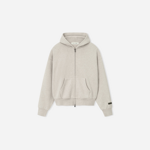 Fear Of God Essentials SS25 Classic Fleece Zip-Up Hoodie- Heather Stone