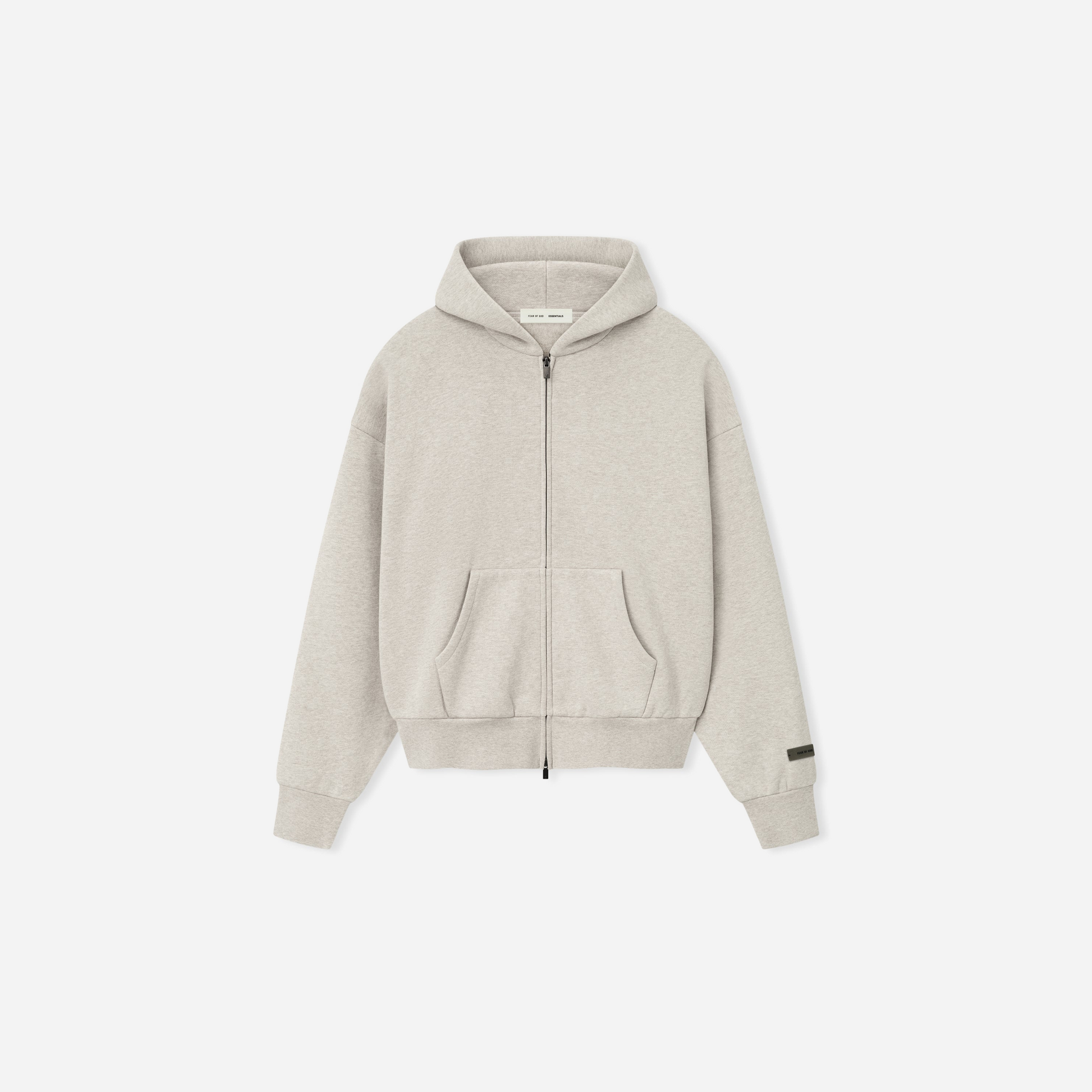 Fear Of God Essentials SS25 Classic Fleece Zip-Up Hoodie- Heather Stone