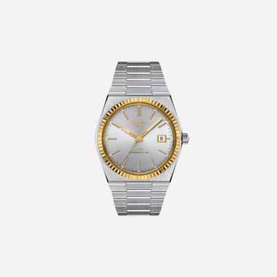 Tissot PRX Powermatic 80 40mm Silver Dial Grey Stainless Steel Steel & 18K Gold Bezel Automatic Watch