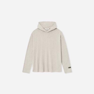 Fear Of God Essentials SS25 Womens Long Sleeve Jersey Hoodie- Heather Stone