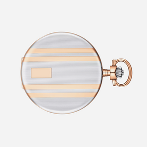 Tissot Savonnette White 48.5mm Dial Two Tone Rose Gold Stainless Steel Pocket Watch