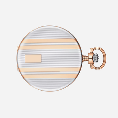 Tissot Savonnette White 48.5mm Dial Two Tone Rose Gold Stainless Steel Pocket Watch