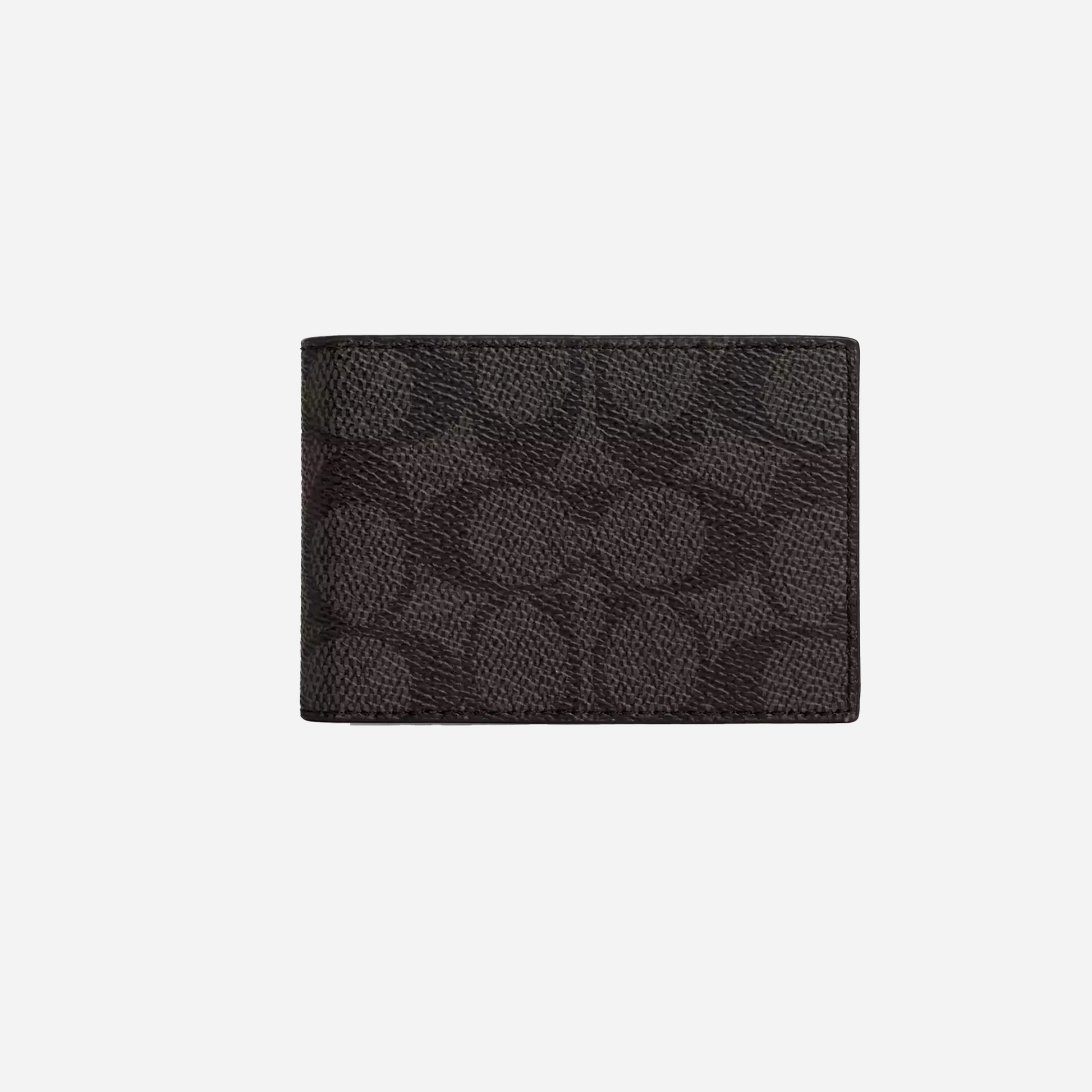 Coach Compact Billfold Wallet In Signature Canvas  signature canvas/Walnut & Black
