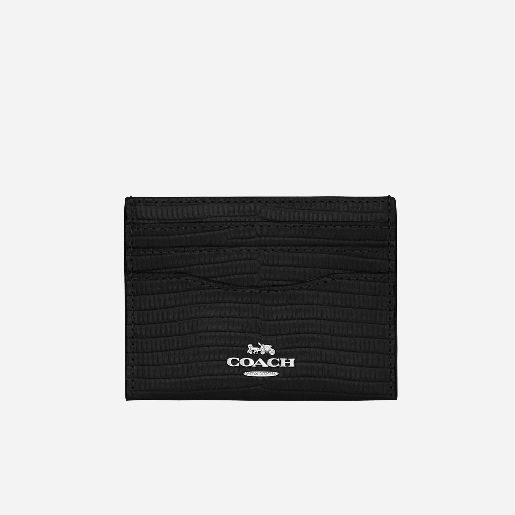 COACH Slim Id Card Case Silver/Black