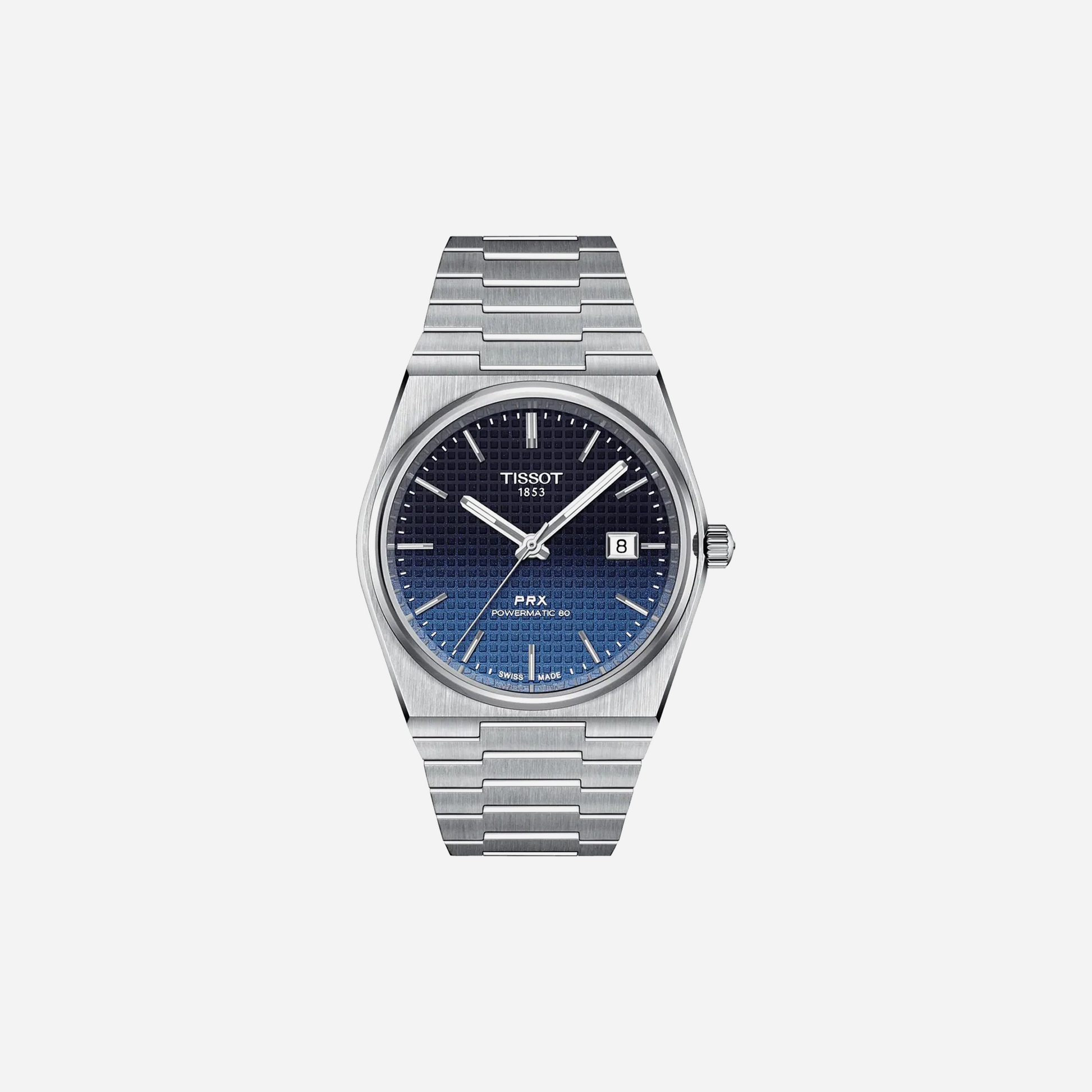 Tissot PRX Powermatic 80 Gradient 40mm Black Chameleon Dial Grey Stainless Steel Automatic Watch
