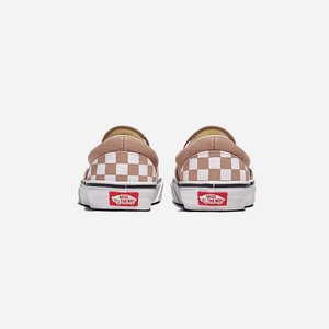 Vans Classic Slip-On Checkerboard Shoe Warm Taupe Brown / White