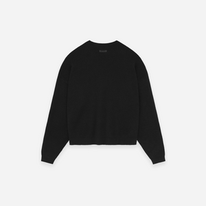Fear Of God Essentials SS25 Waffle Crewneck Sweater Black