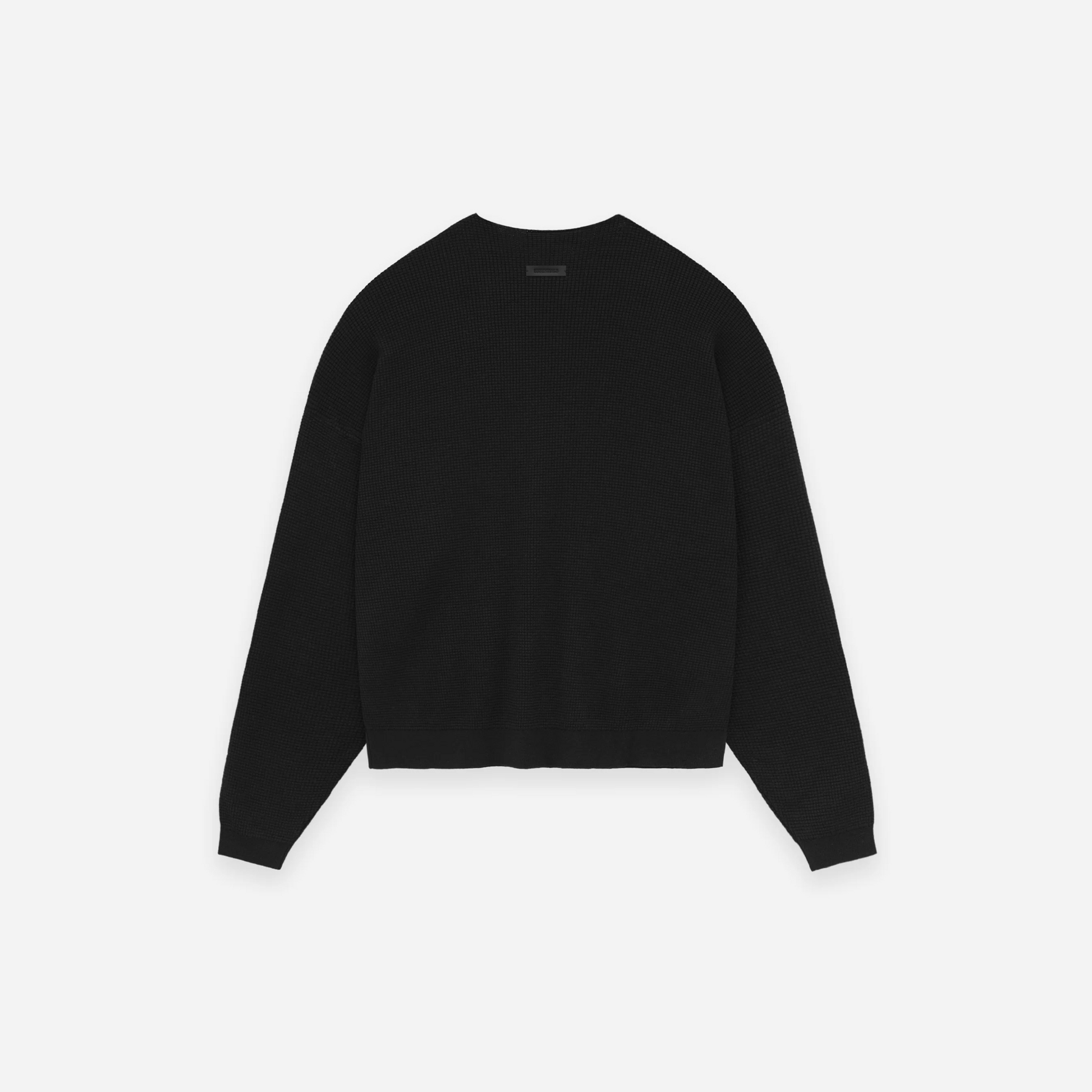 Fear Of God Essentials SS25 Waffle Crewneck Sweater Black